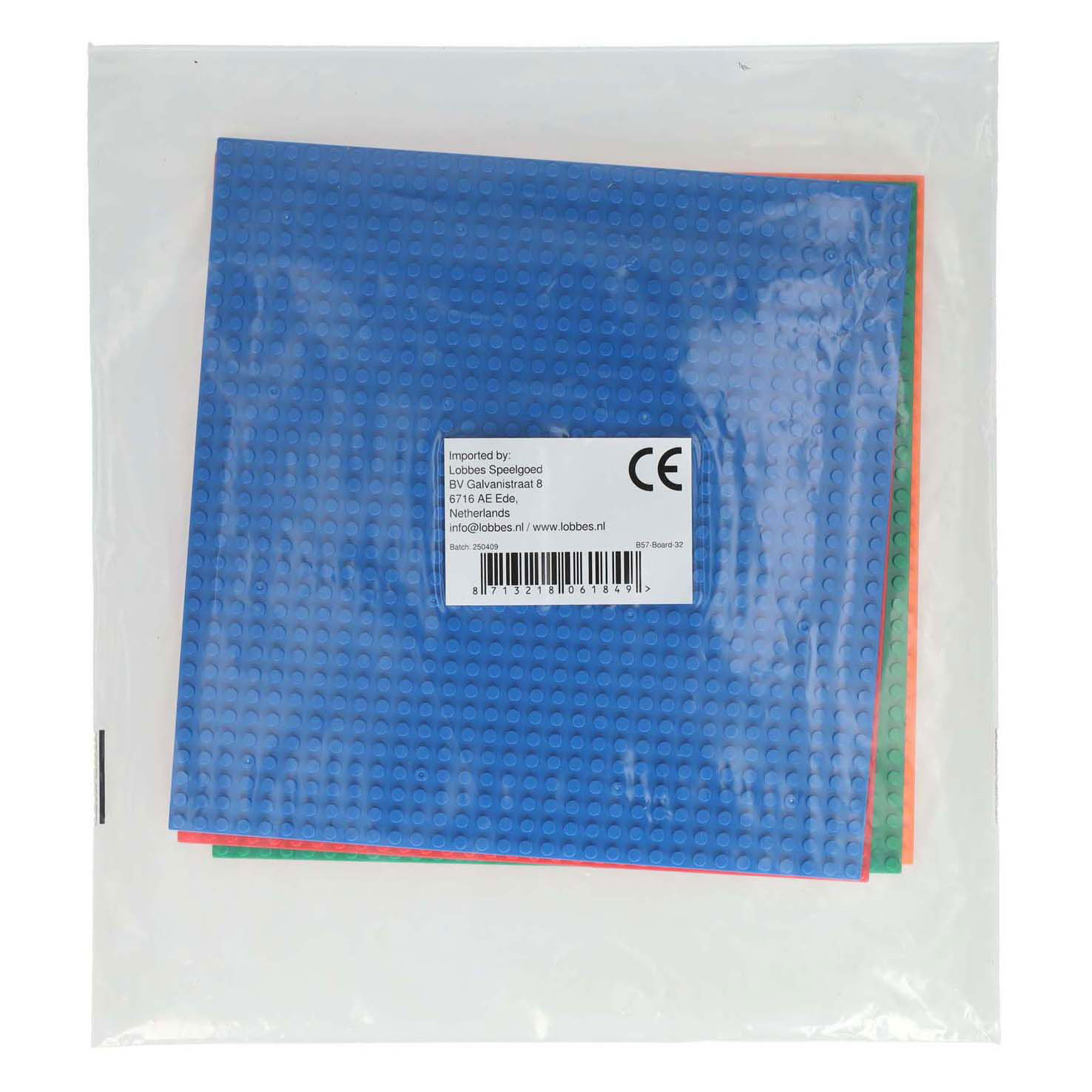 Bouwplaten voor Miniblokjes, 25x25cm, 4 stuks