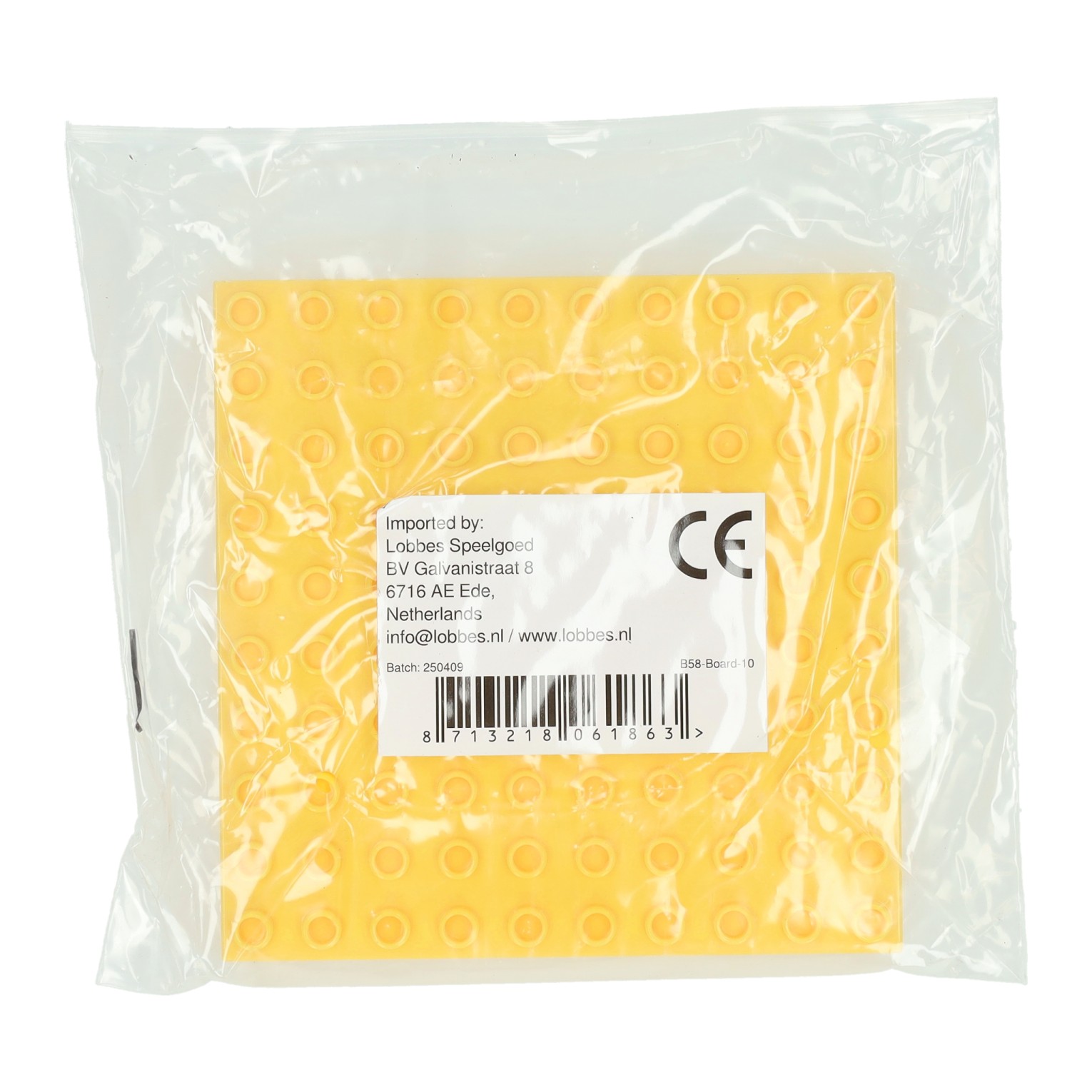 Bouwplaat Geel - 16x16cm