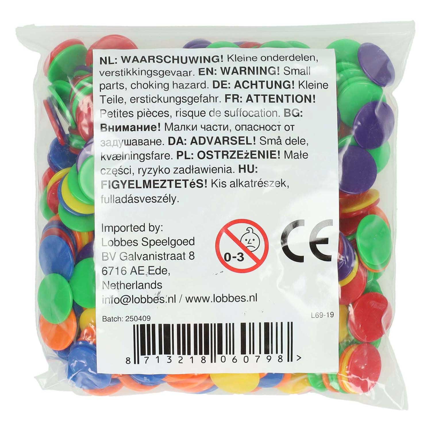 Jetons colorés - 500 pièces