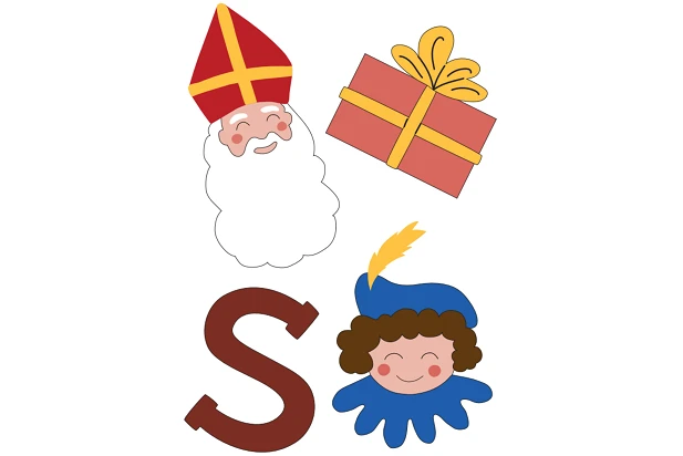 Afbeelding voor Printsjabloon sinterklaasslinger full-color