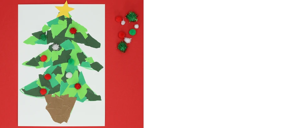 Afbeelding voor Kerstboom van papiersnippers